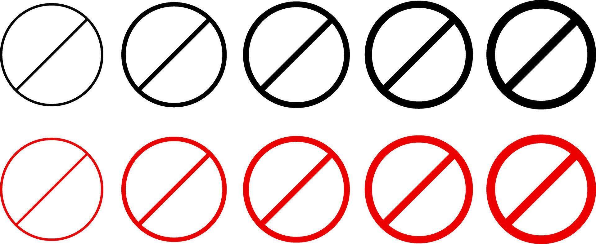 ban icon set. No icon sign. Stop sign symbol vector