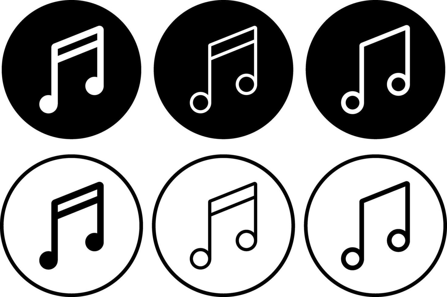 Set of Music icon. Music notes symbol. Musical note wave. Musical instrument symbol vector