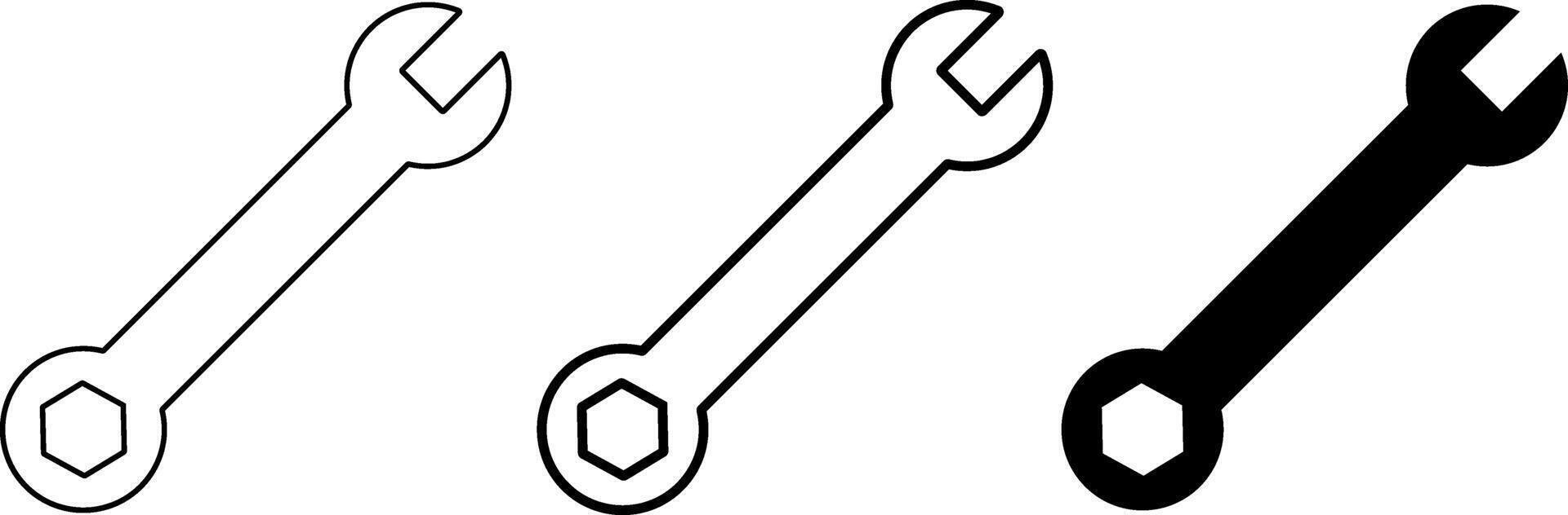 Wrench icon set . Repair sign vector