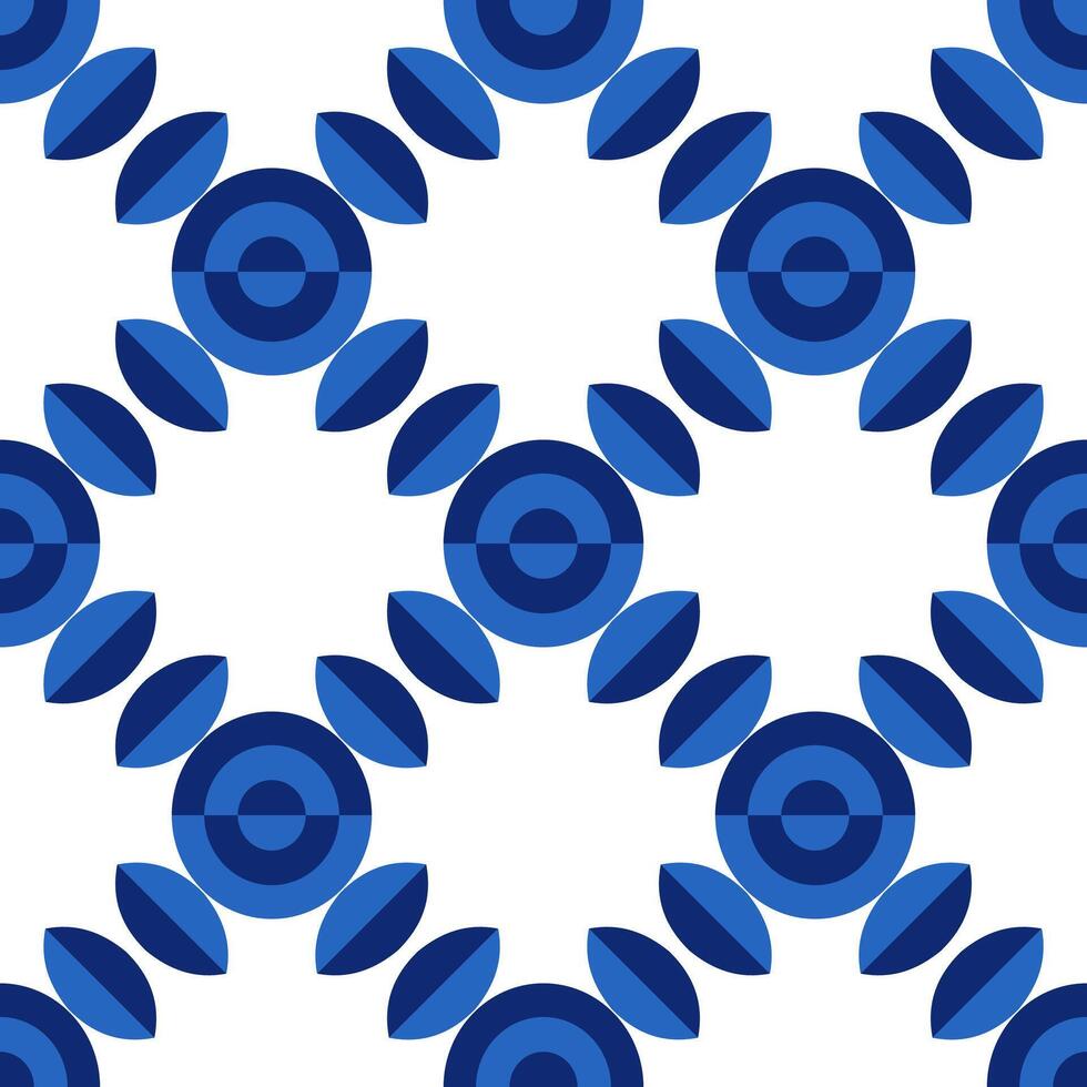 Seamless pattern illustration in traditional style - Portuguese tiles. vector