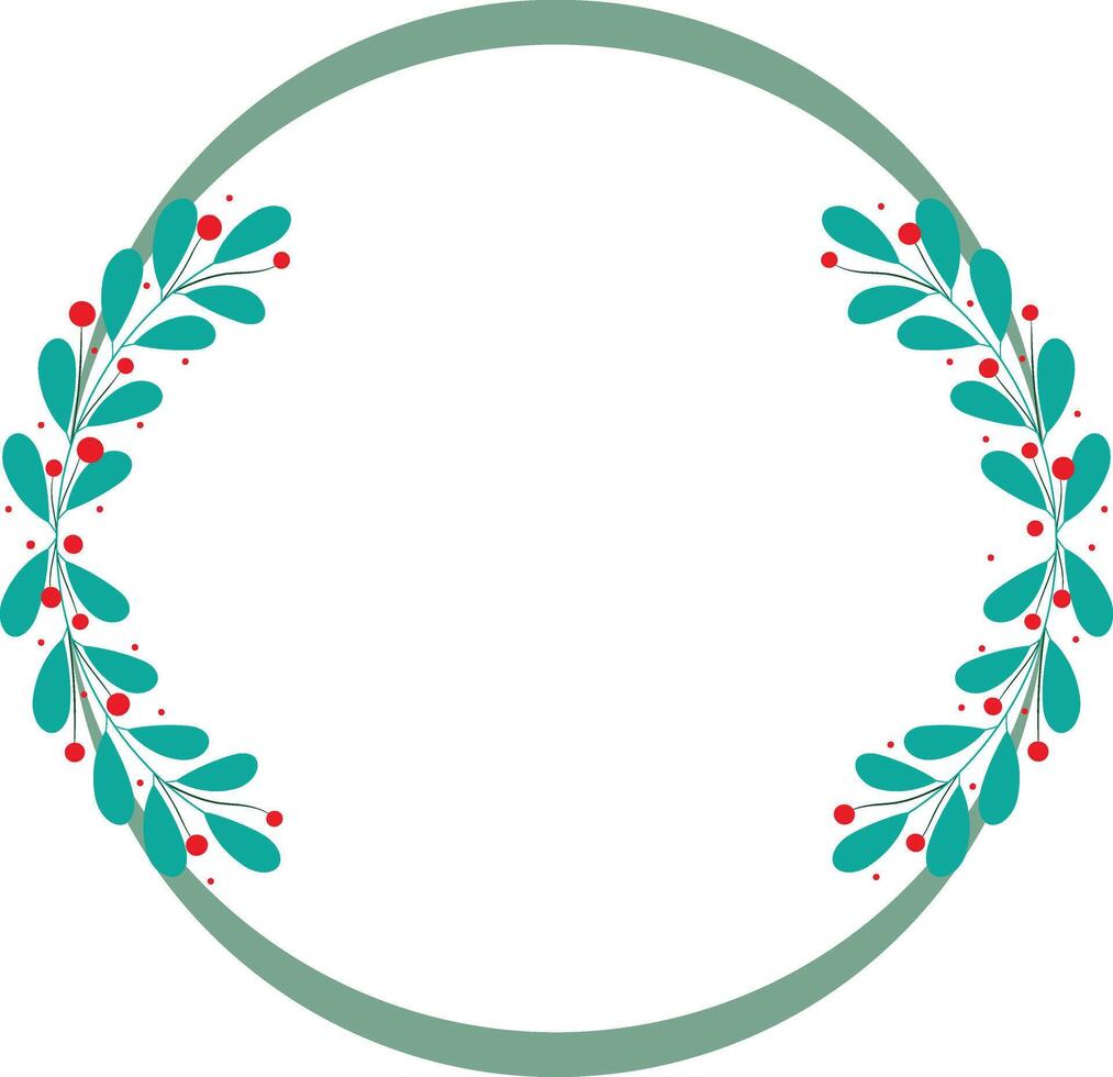 Circle Frame With Beautiful Flower And Leaf Decoration vector