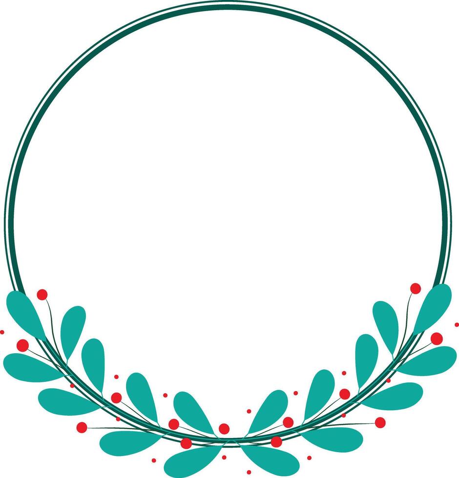 Circle Frame Decorated With Beautiful Leaves And Flowers vector