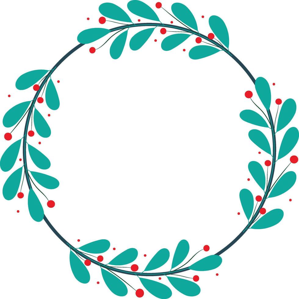 Lovely Circle Frame With Leaf And Flower Decoration vector