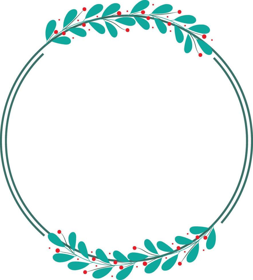 Circle Wreath Or Frame With Leaf Decoration vector