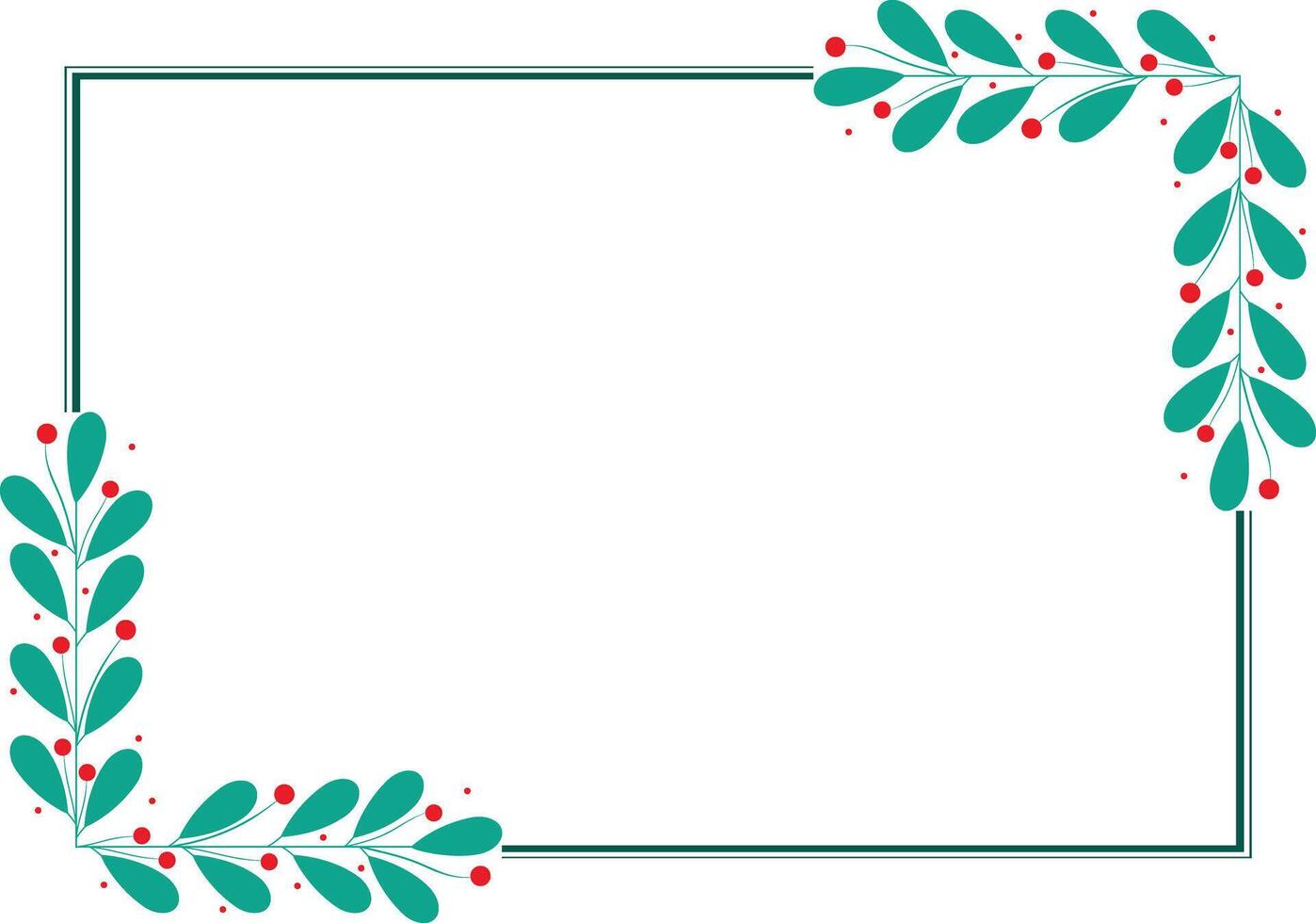 Beautiful Rectangular Frame Decorated With Leaves And Flowers vector