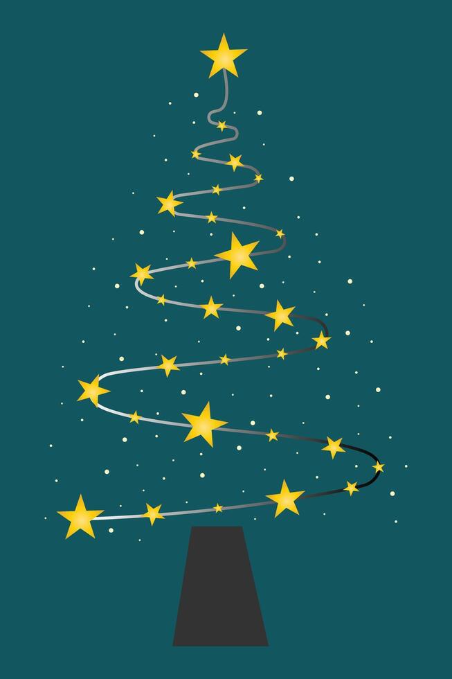 Christmas Tree With Sparkling Star Decoration vector
