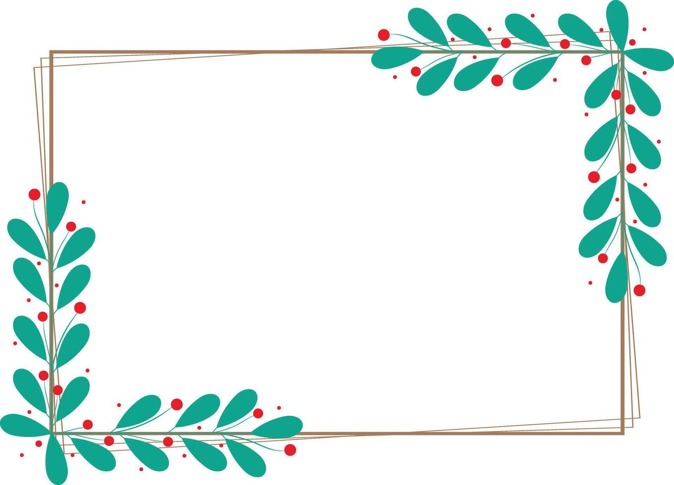 Rectangular Frame With Beautiful Leaves And Flowers vector