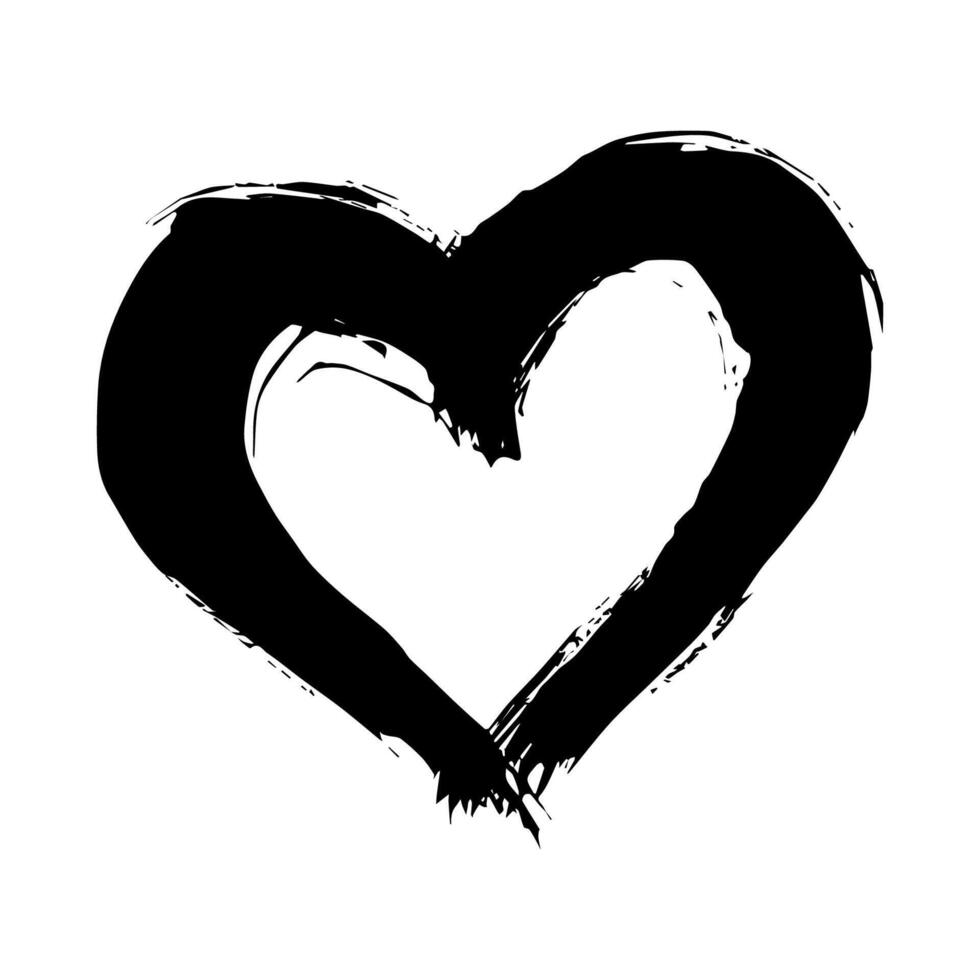 Simple hand drawn heart drawing illustration Scribble heart doodle Love clipart vector
