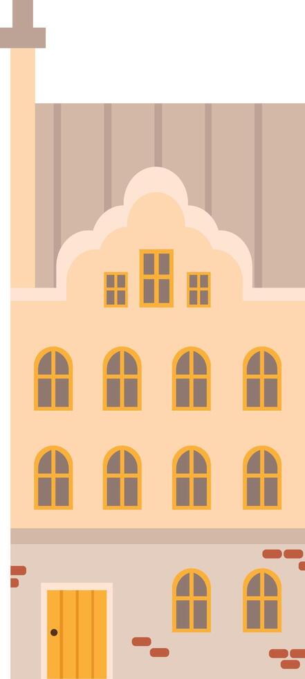 Vintage house clipart in yellow and grey colors vector