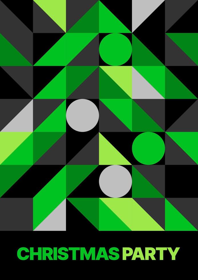 Layout template with abstract Christmas tree for flyer, greeting card, poster, banner, Christmas party invite. Happy New Year and Merry Christmas. vector