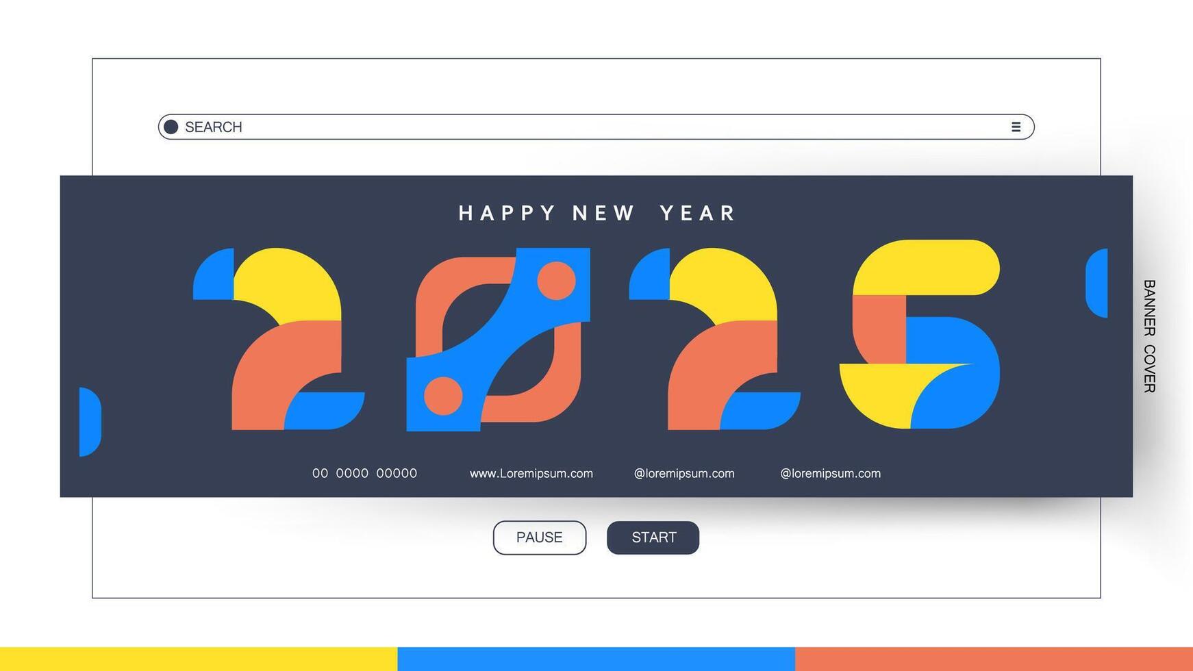 2025 Happy New Year geometric abstract design. vector