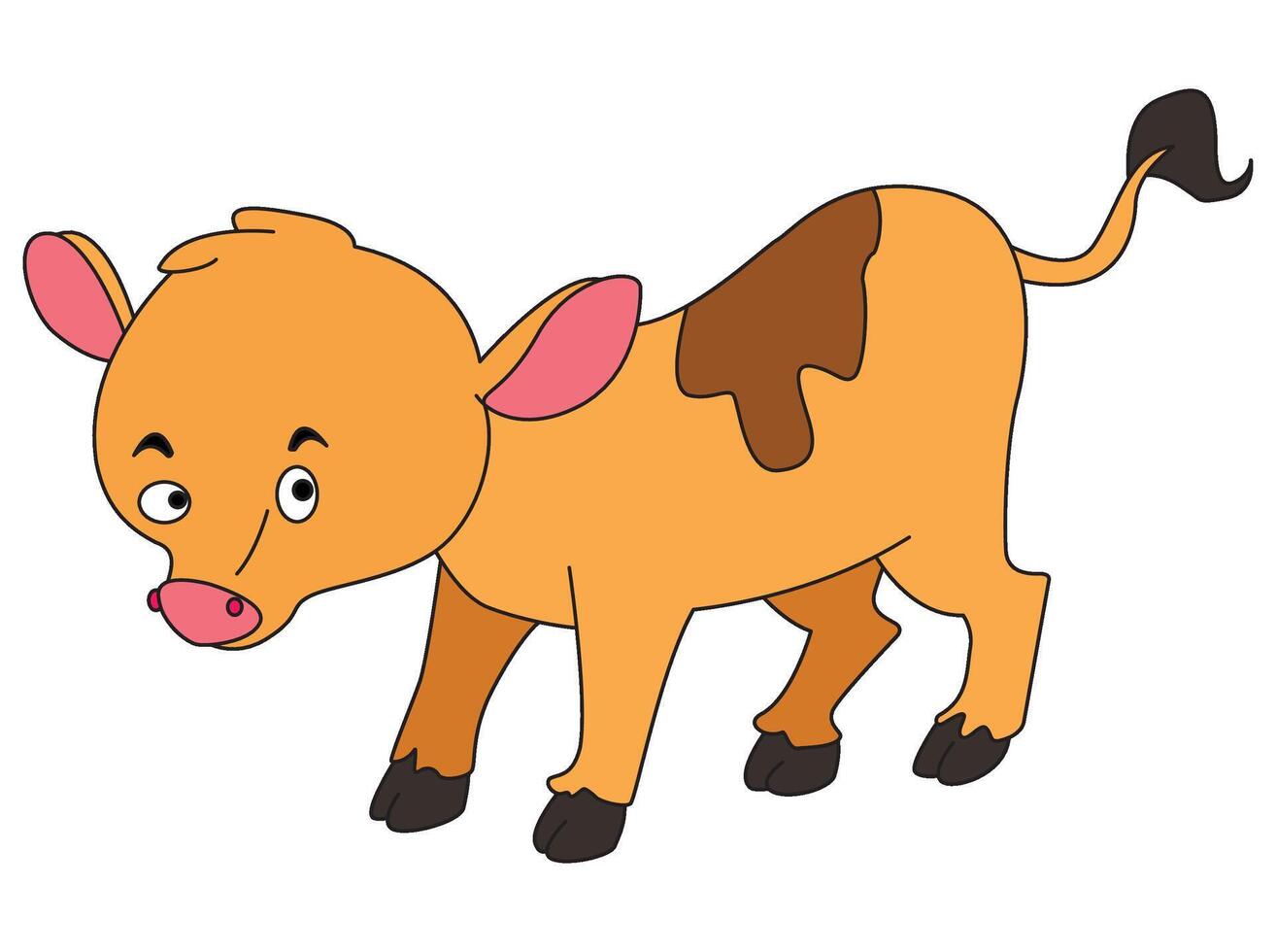 Cute baby calf cartoon vecto vector