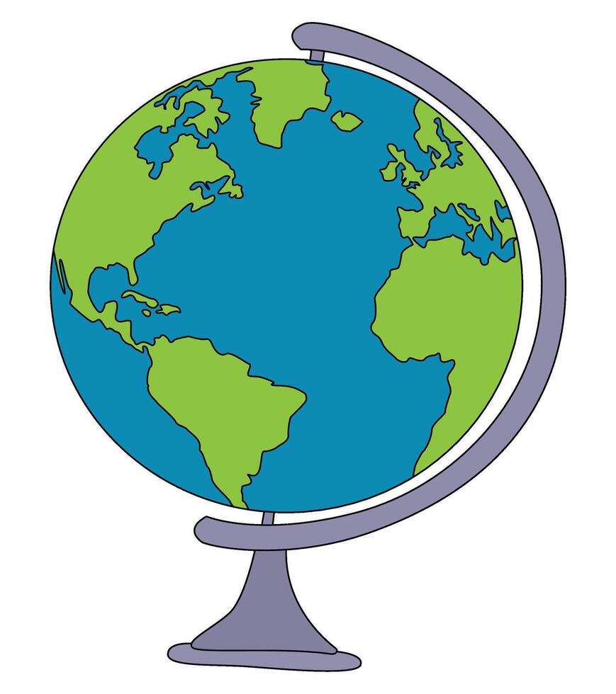 A picture of a globe with the word earth vector