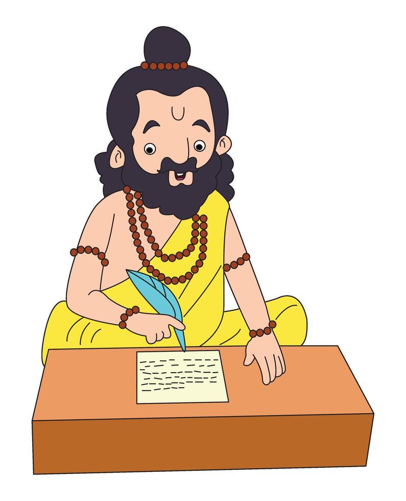 Sadhu swami isolated on a white background vector