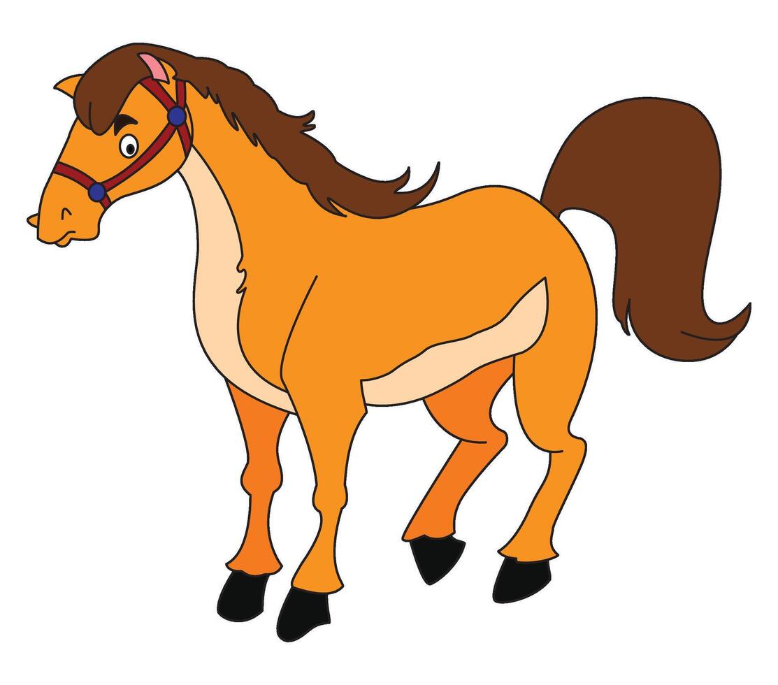 Horse standing isolated on a white background vector