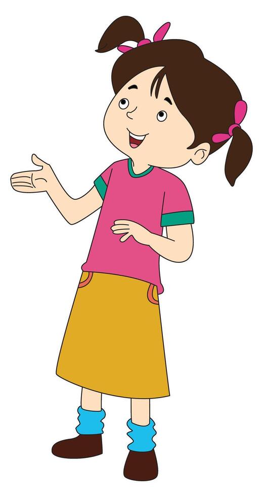 A cute girls cartoon vecto vector