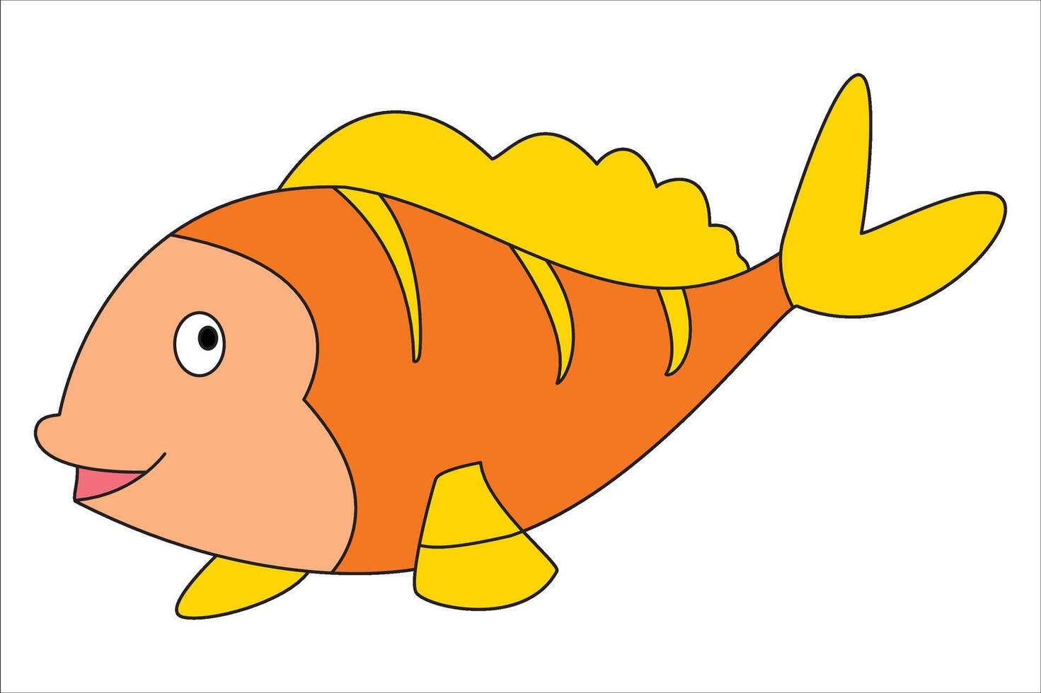 Water fish isolated on a white background vector