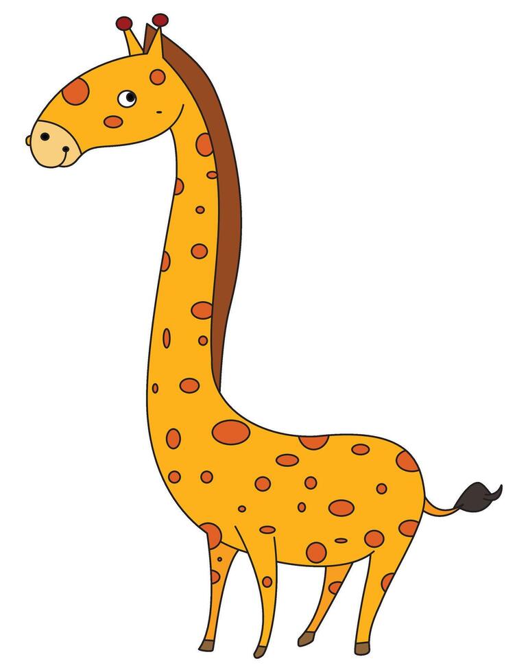 A tall giraffes isolated on a white background vector
