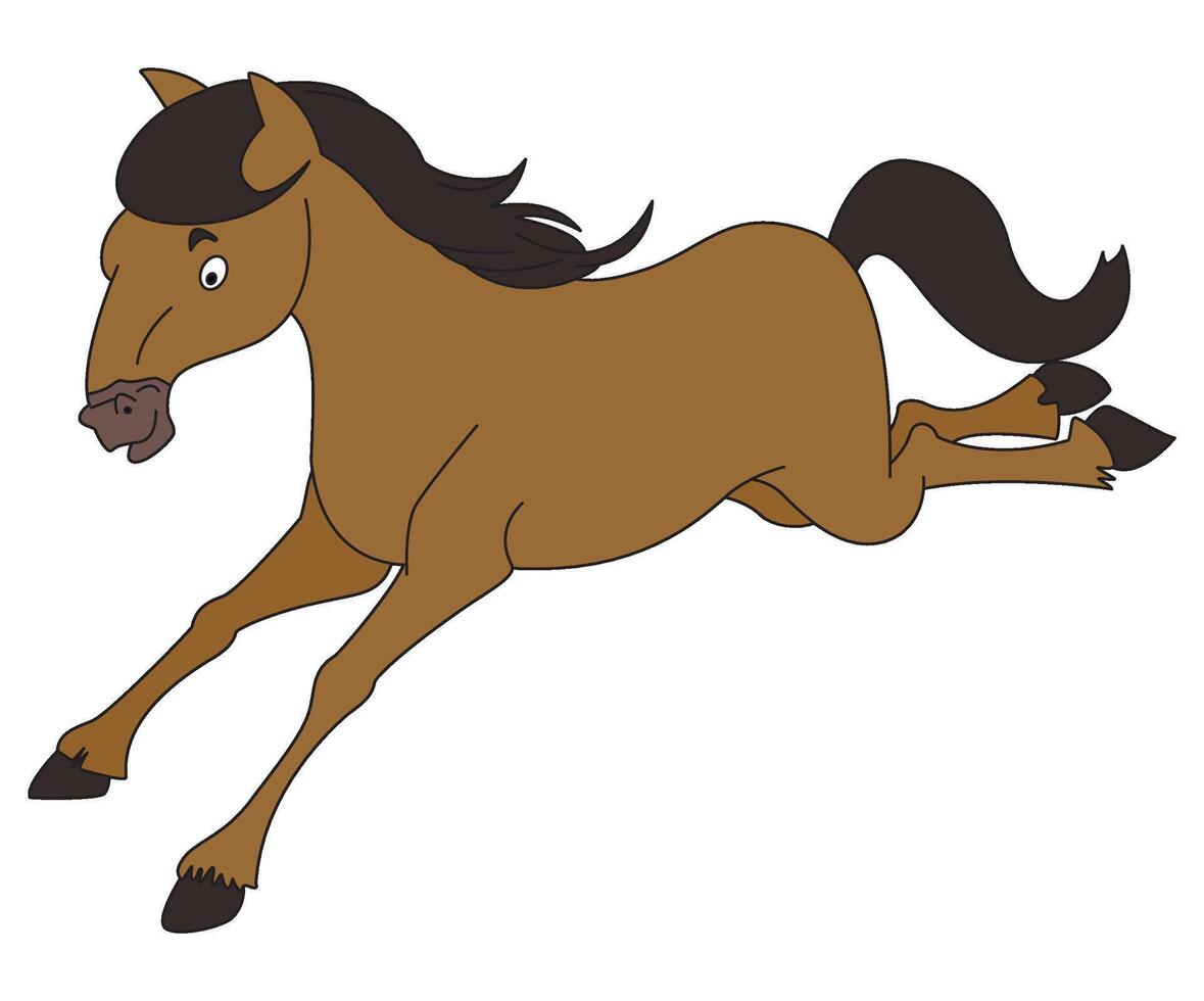 Horse running very fast isolated on a white background vector