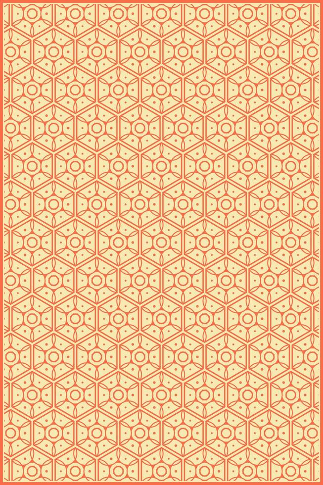 beautiful hexagon pattern with unique floral ornaments vector