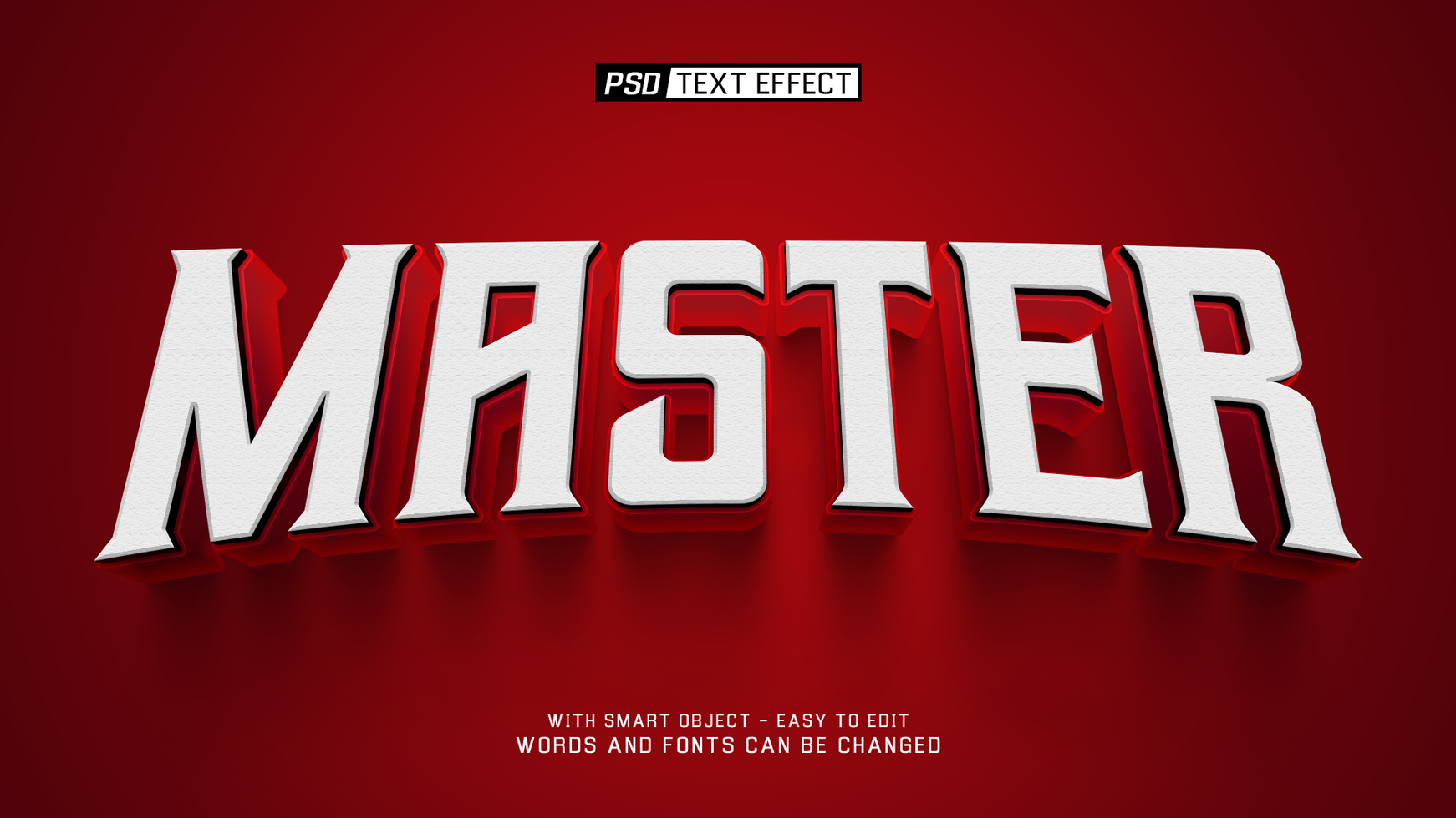 master 3d text effect psd