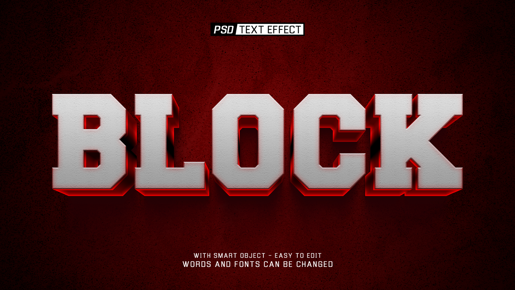 block 3d text effect psd