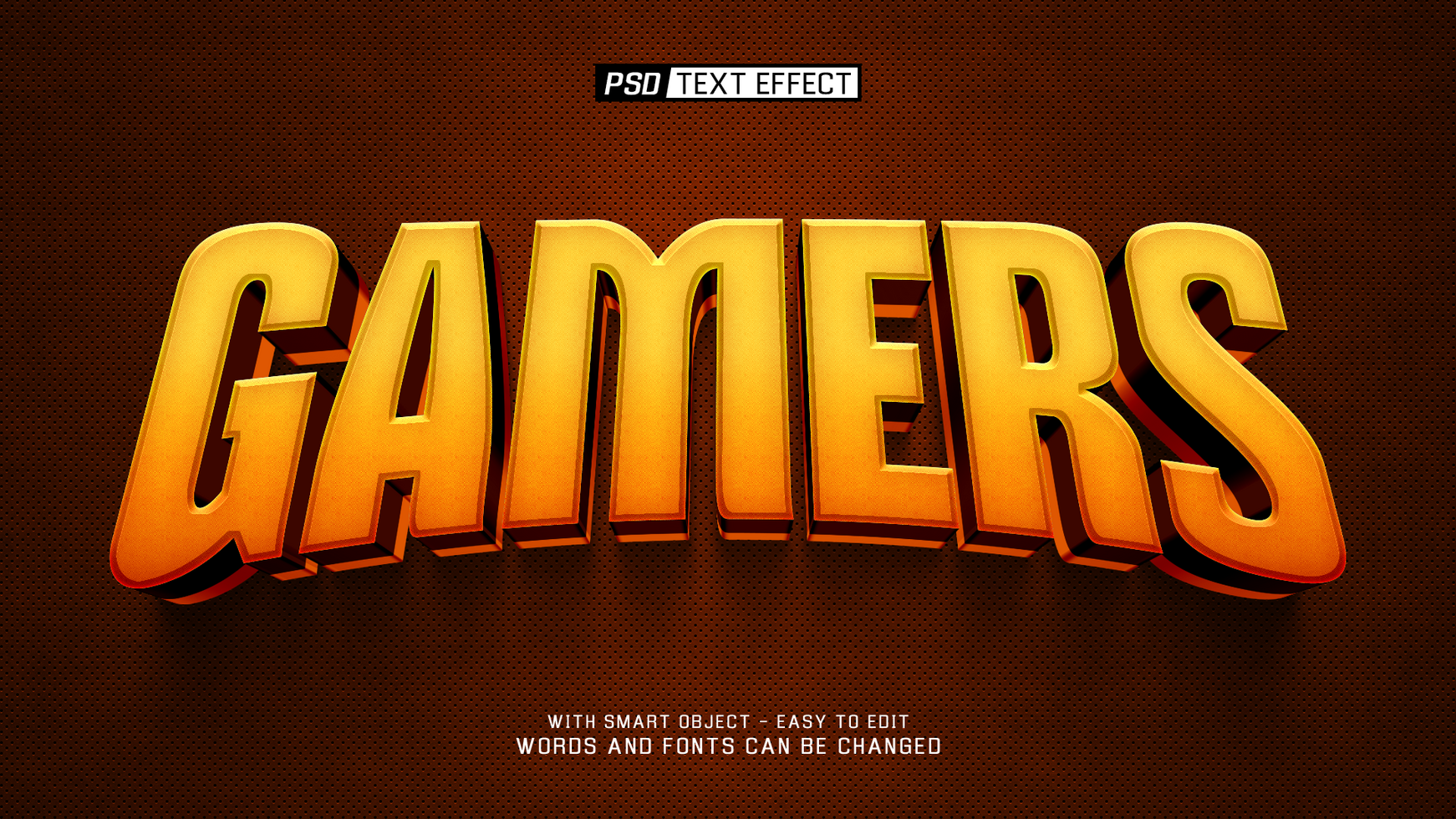 gamers 3d text effect psd