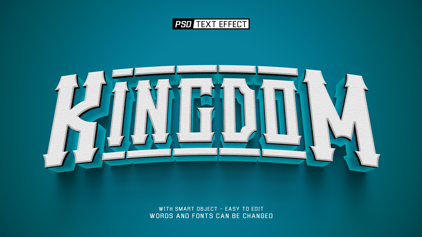 kingdom 3d text effect psd