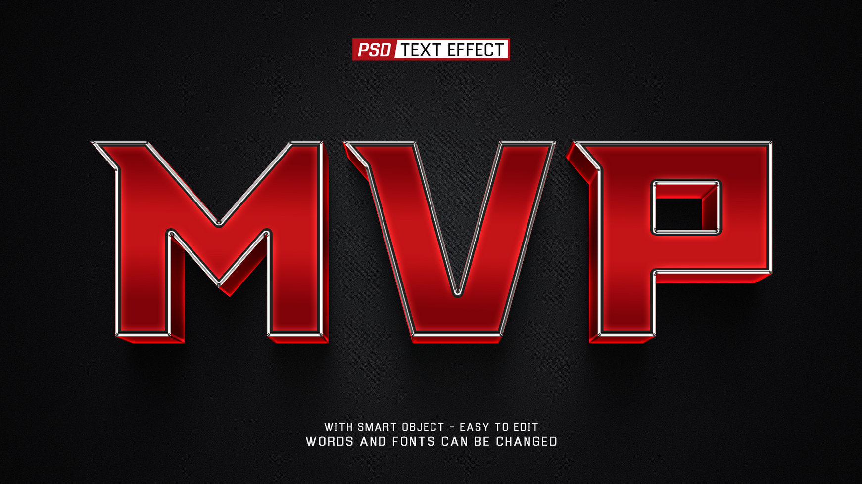 mvp 3d text effect psd