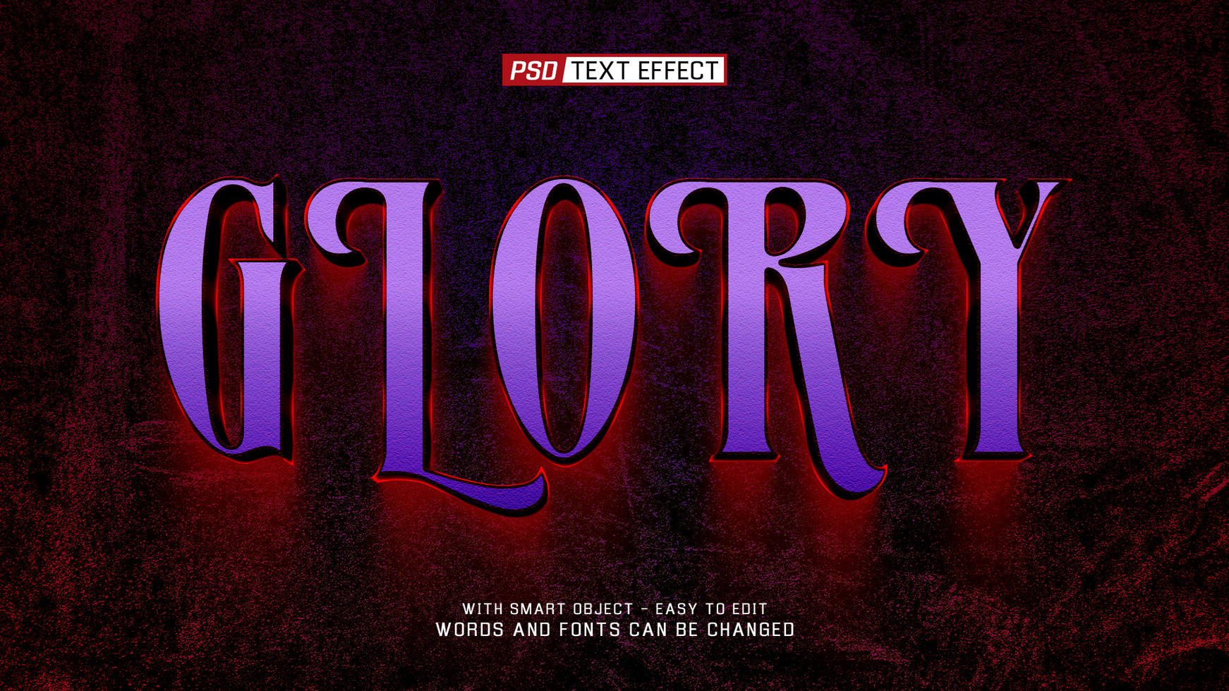 glory 3d text effect psd