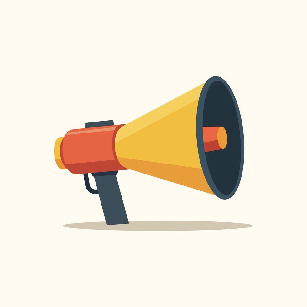 Megaphone flat icon. Loudspeaker, bullhorn, bullhorn illustration vector