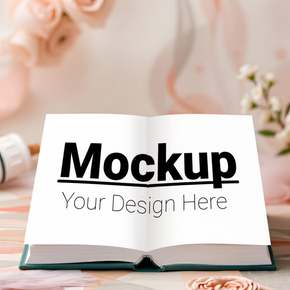 Layout of book pages on a delicate background psd
