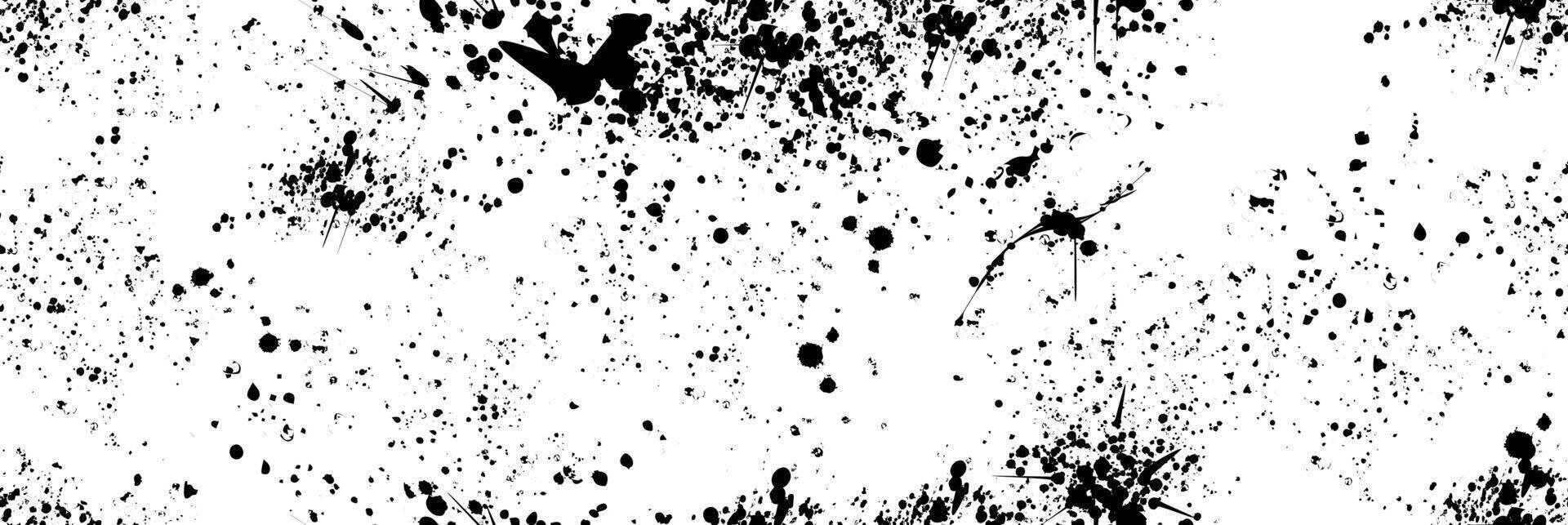 Spray paint splatters seamless pattern. Black ink drips, brush drops and blots. Graffiti inky splashes, inkblot spots with speckle effect. Paintbrush splotch, liquid blobs, dirty splash stains vector