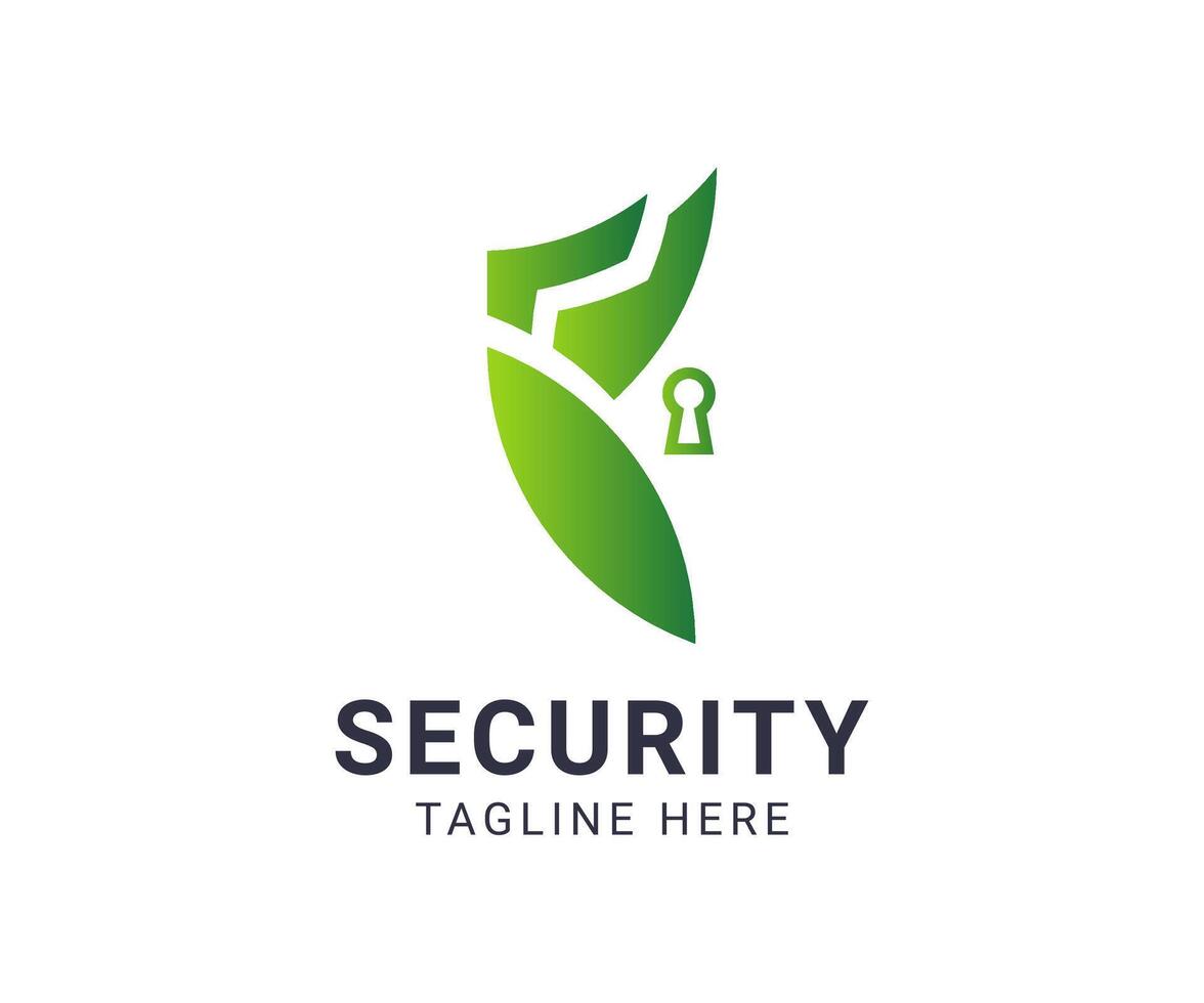 Organic and natural security shield logo template. vector