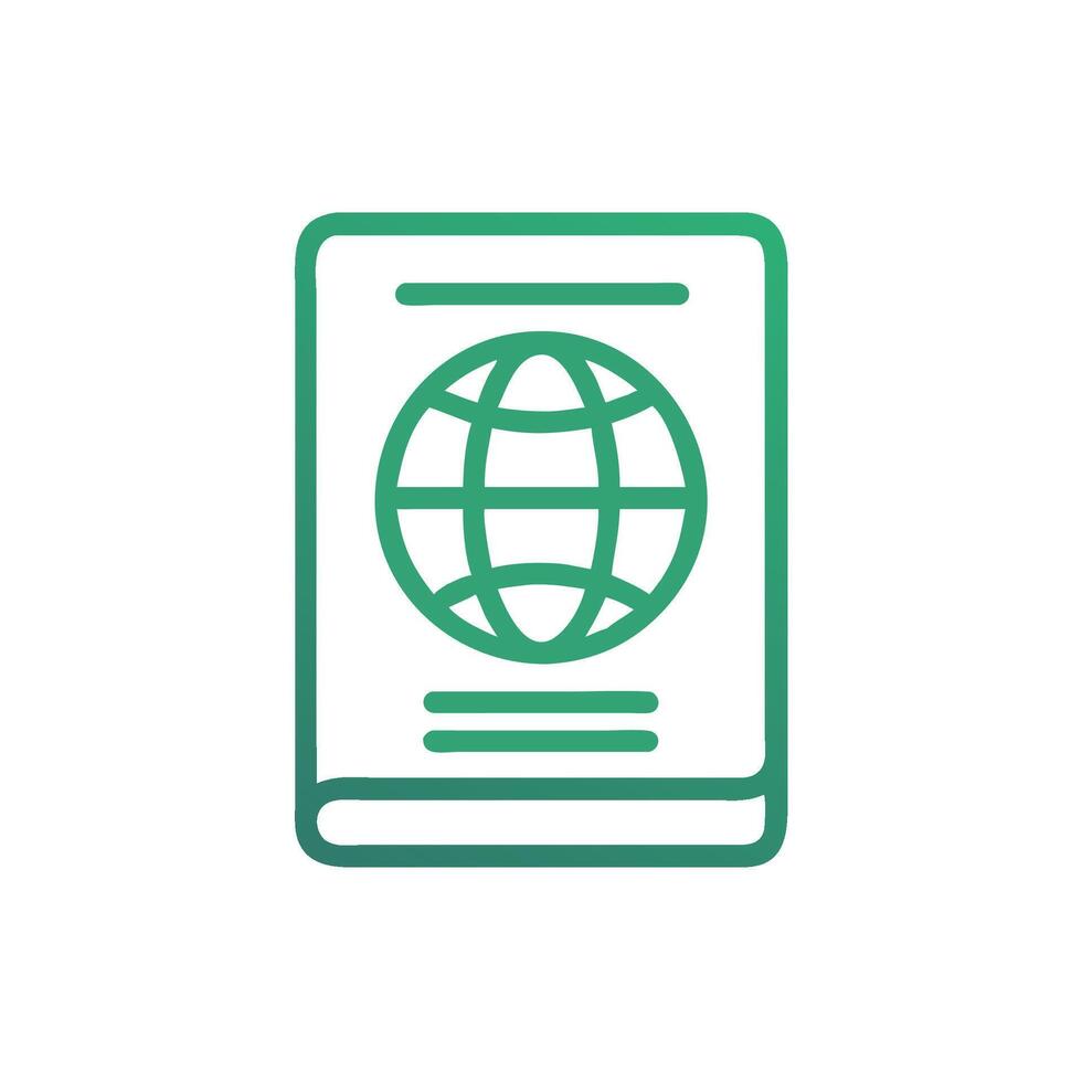 a green globe icon on a white background vector