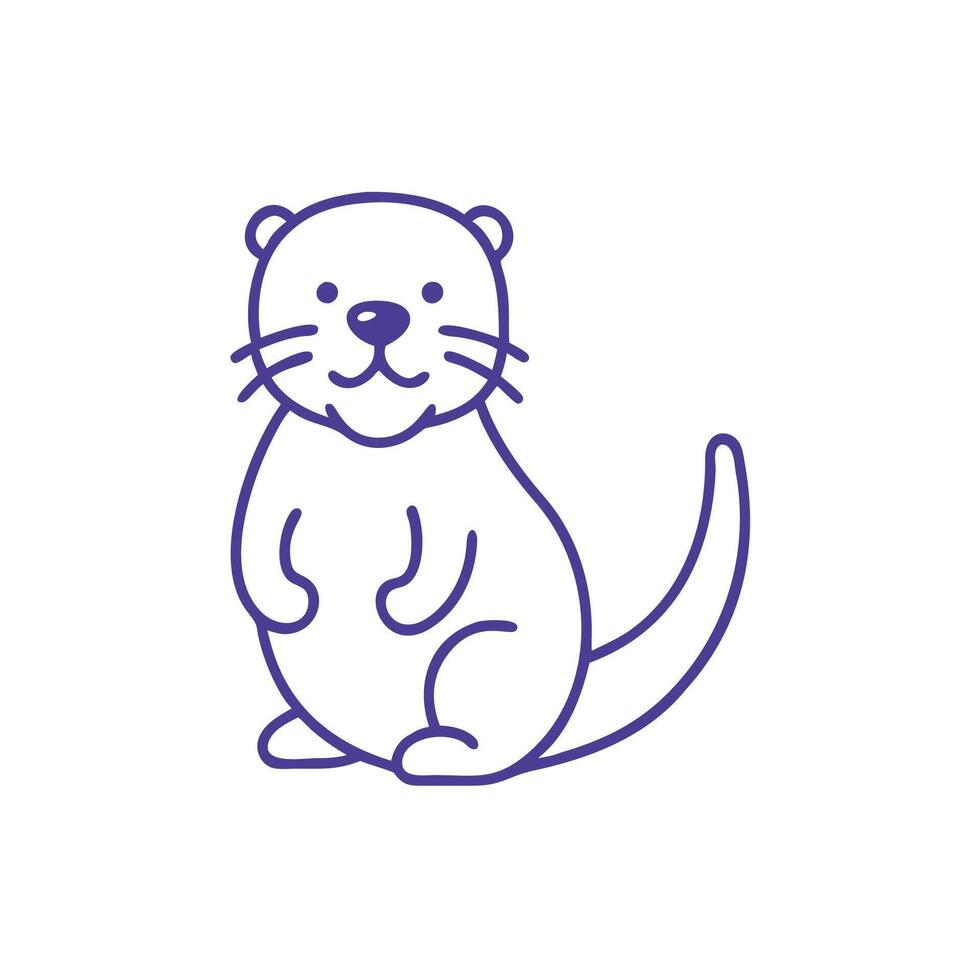 a line drawing of an otter vector