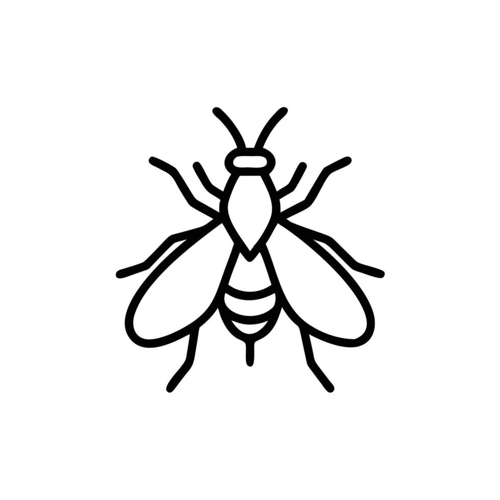 a black and white illustration of a bee vector