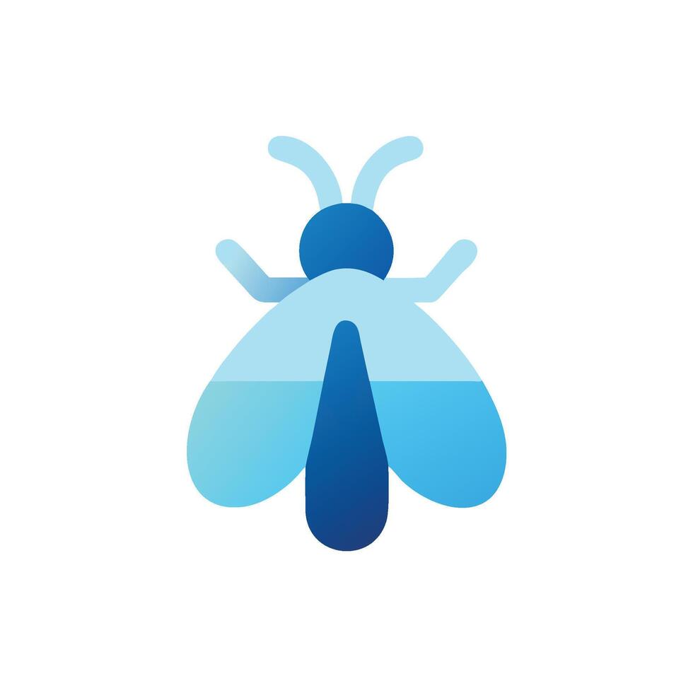 a blue insect logo with a blue background vector