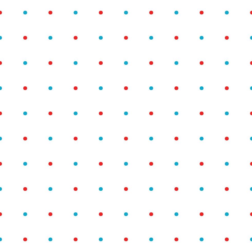 Small red and blue seamless polka dot pattern , White background. Christmas theme vector