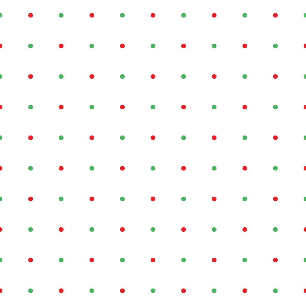 Small red and green seamless polka dot pattern , White background. Christmas theme vector