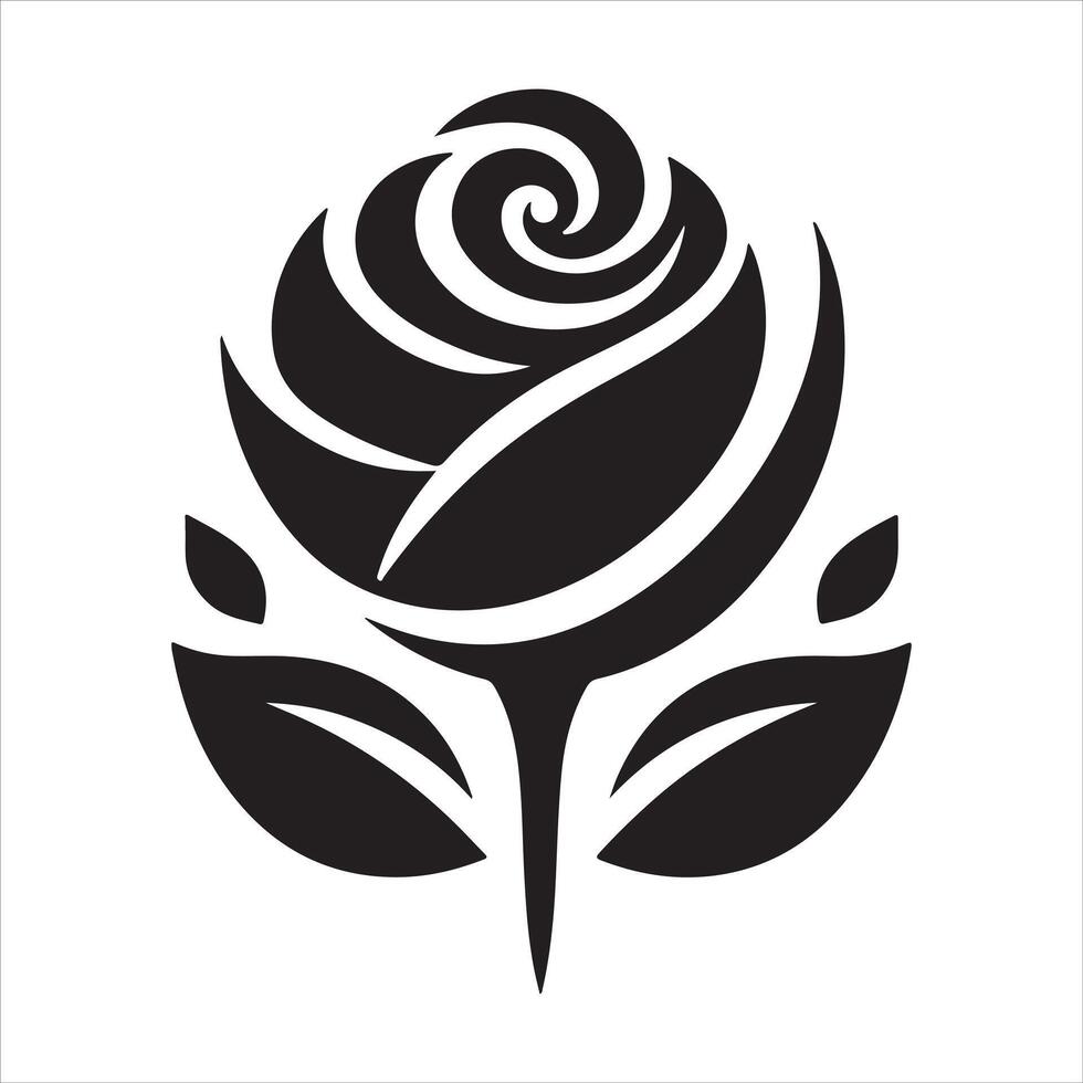 An image of a flower in black and white with a symbol that reads Flower symbol vector