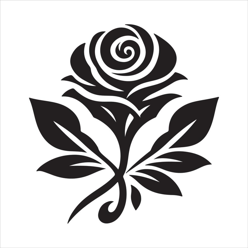 Simple and Clean Logo Design with a Minimalist Rose Silhouette vector