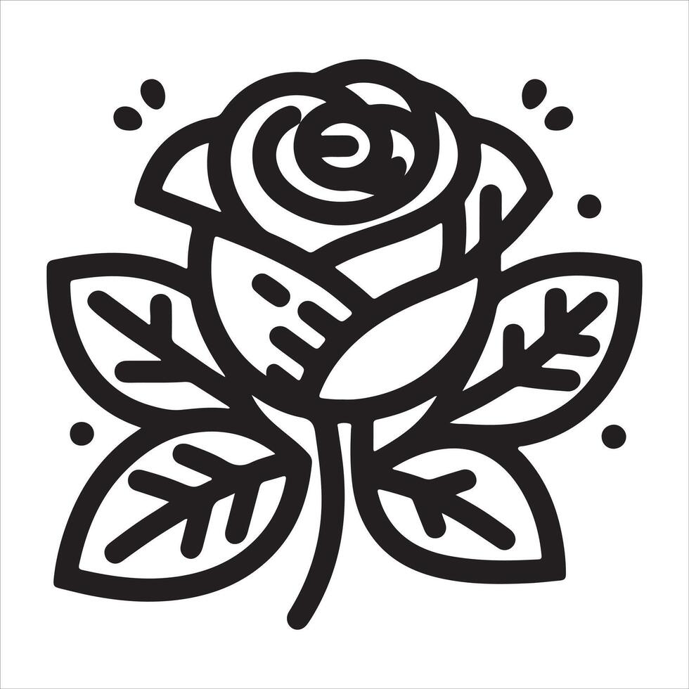 Isolated logo of a rose flower silhouette on a white background vector