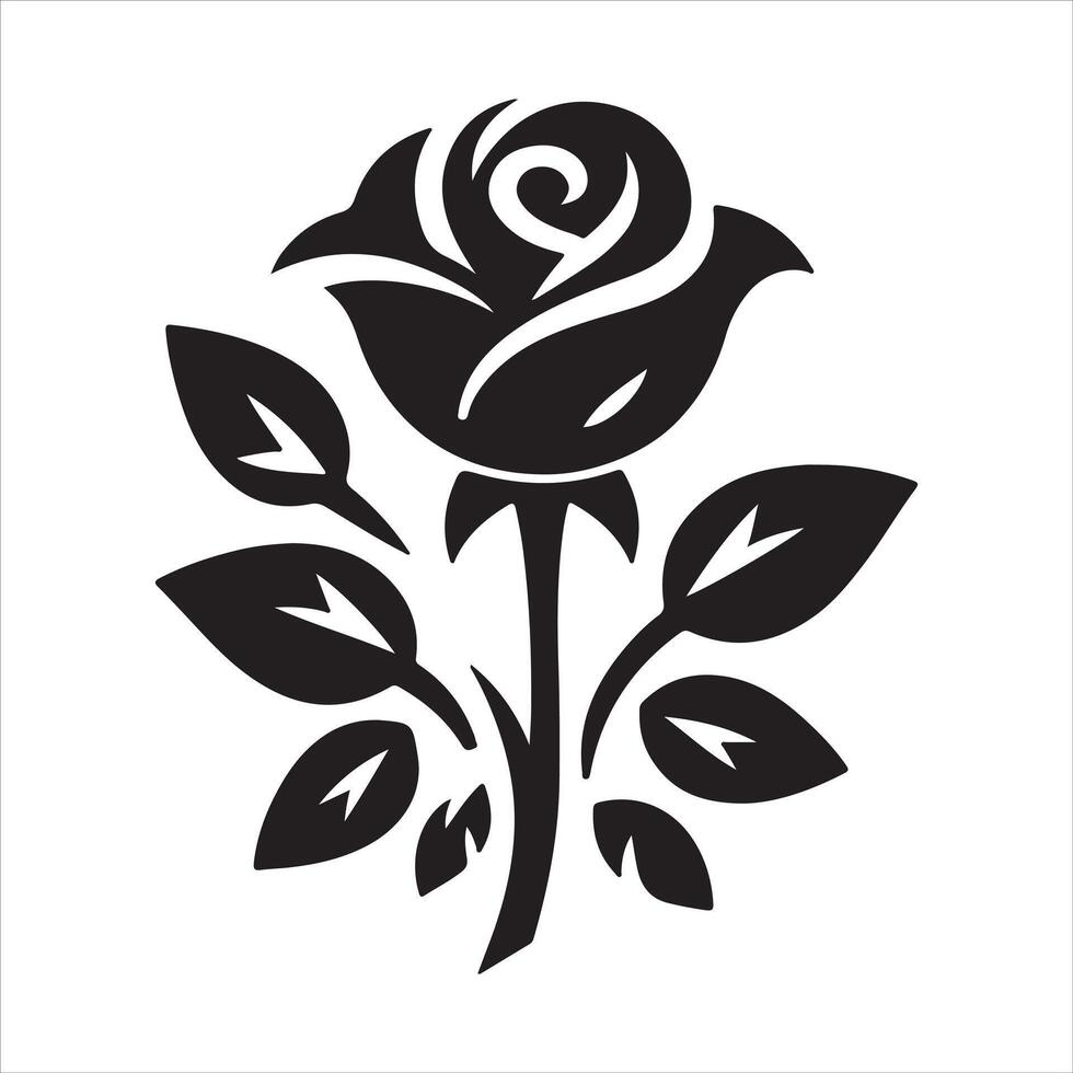 Graphic illustration of a minimalist flower with a flat logo vector