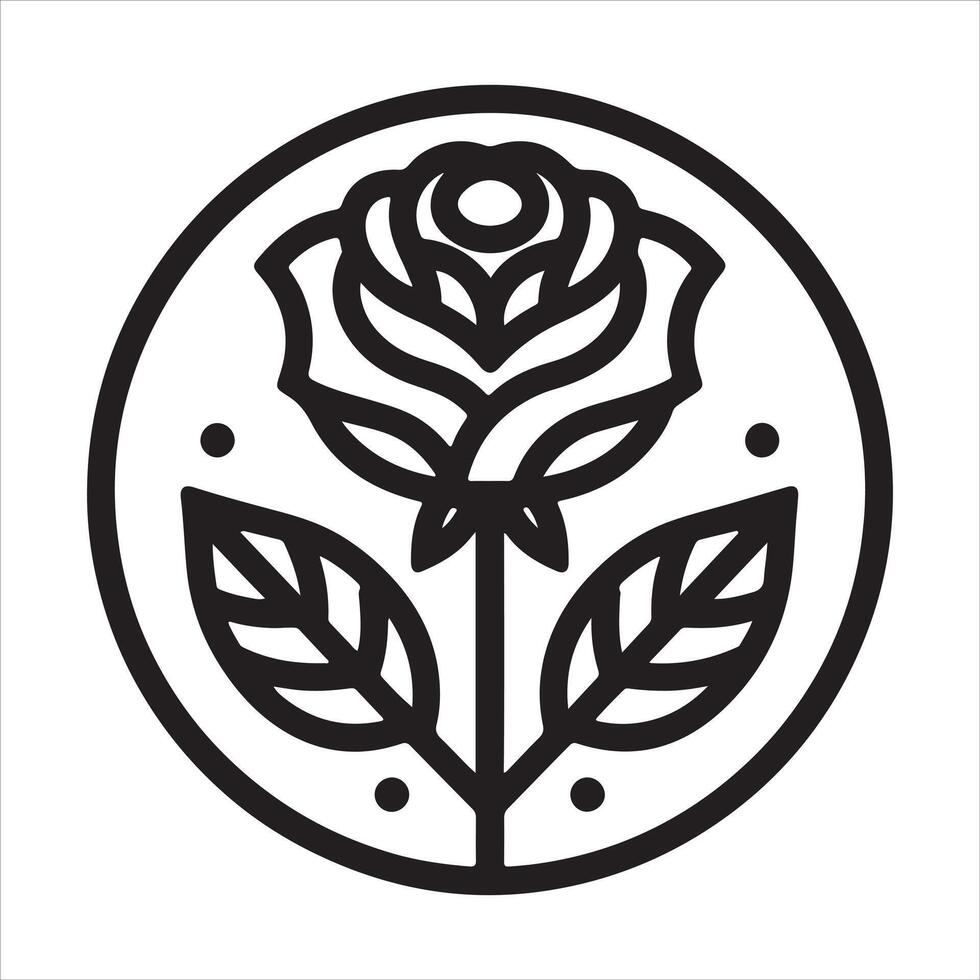 Antique Rose Damask Black Stencil with Floral Symmetry vector