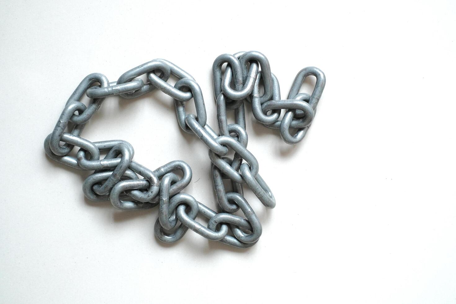 iron chain on white background photo