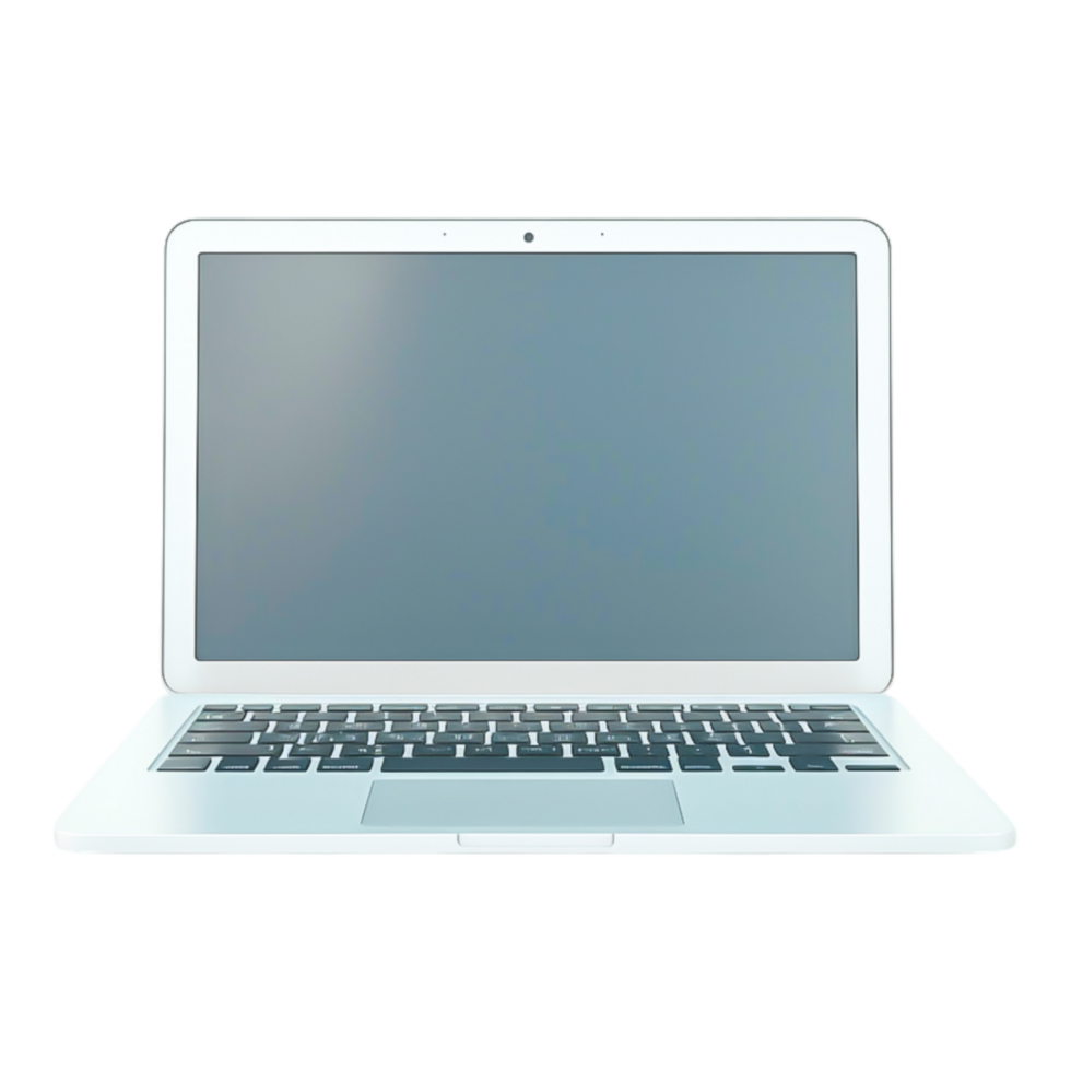 Modern Laptop with Blank Screen for Digital Workspace Design png