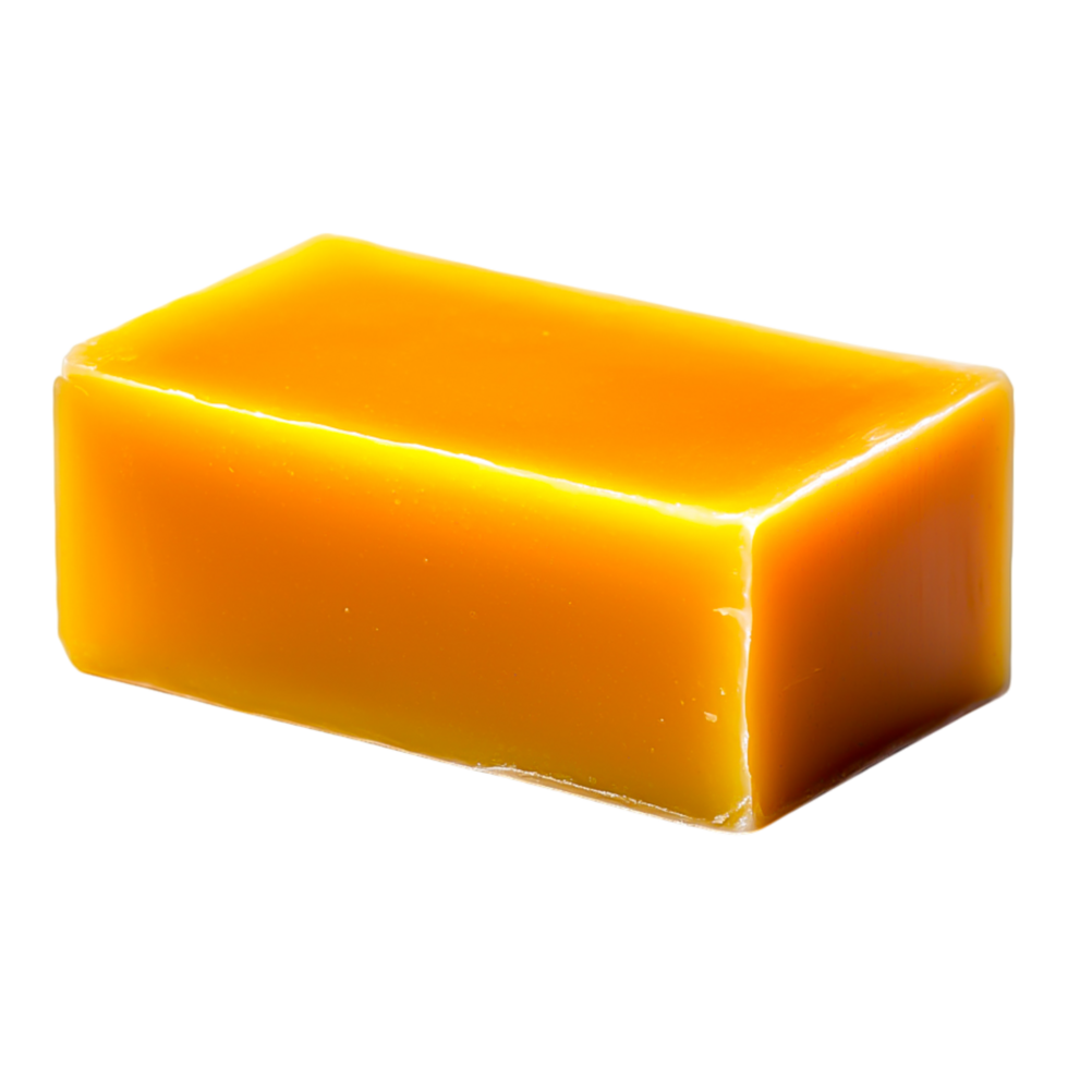 Bright Yellow Bar of Soap with Smooth Surface for Bathing and Cleaning png