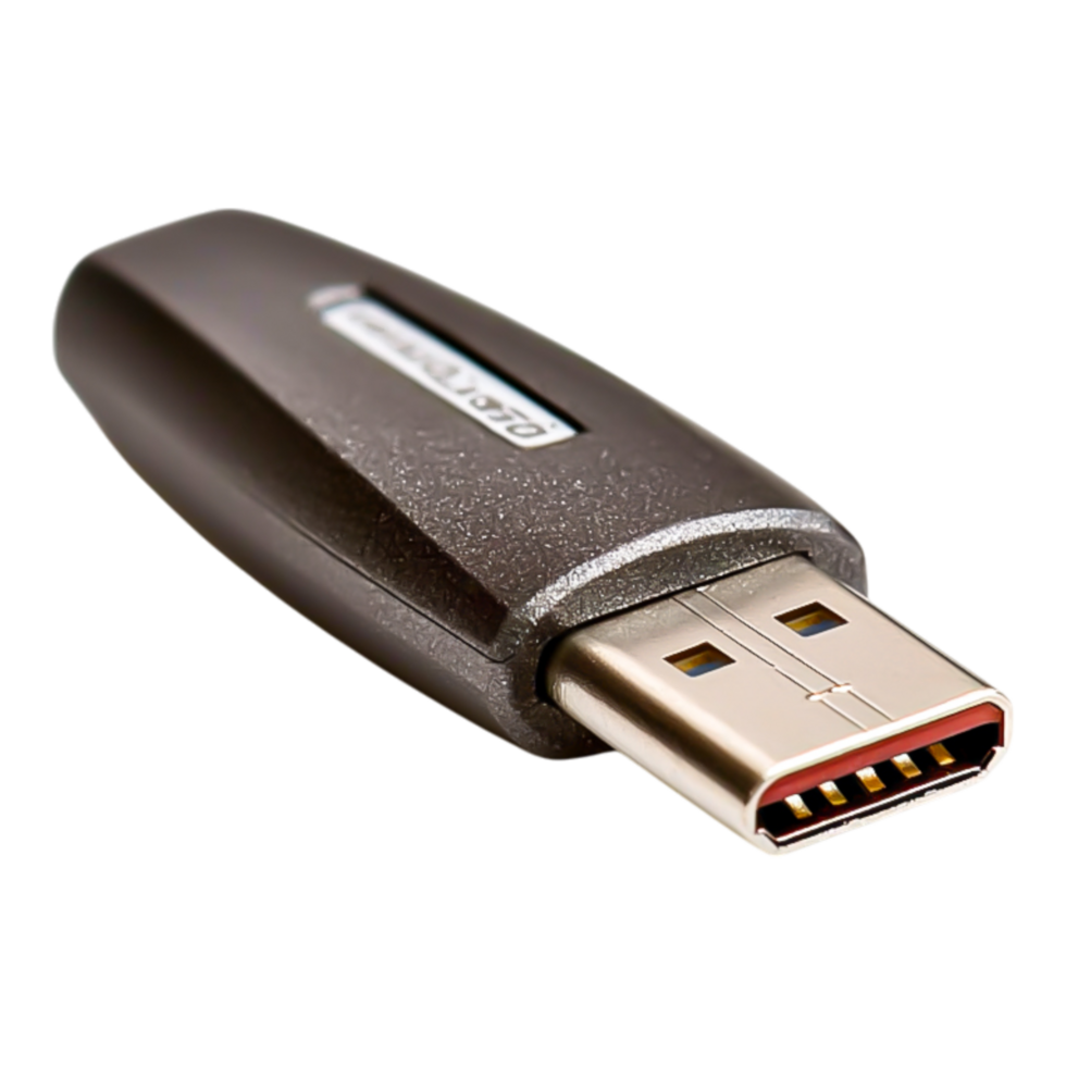 Close-Up View of a USB Flash Drive Isolated png