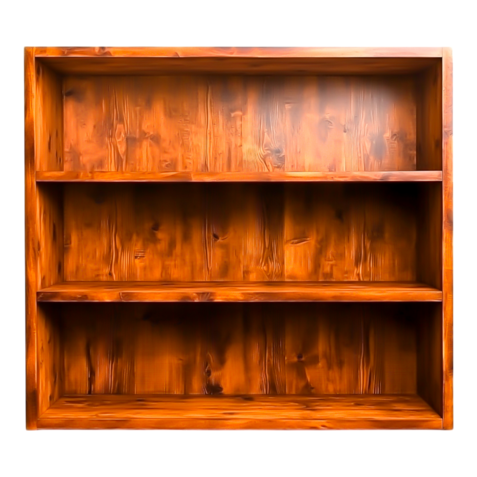 Rustic Wooden Shelf with Three Spacious Compartments for Storage png